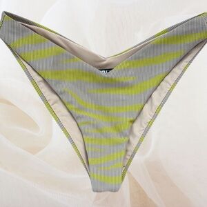 Beach Riot- Vanessa Bikini Bottom in Taupe & Yellow Zebra